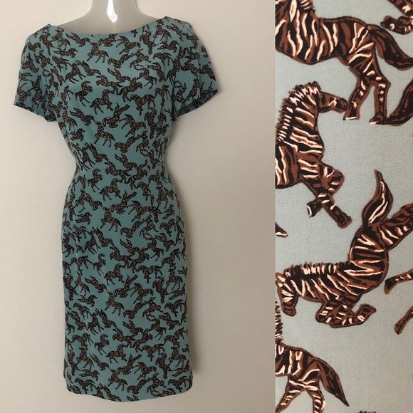 Vintage Dresses & Skirts - Vintage Kay Unger silk Zebra Print Dress sz 6